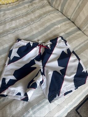 DSG Navy, White & Red Kids Swim Trunks